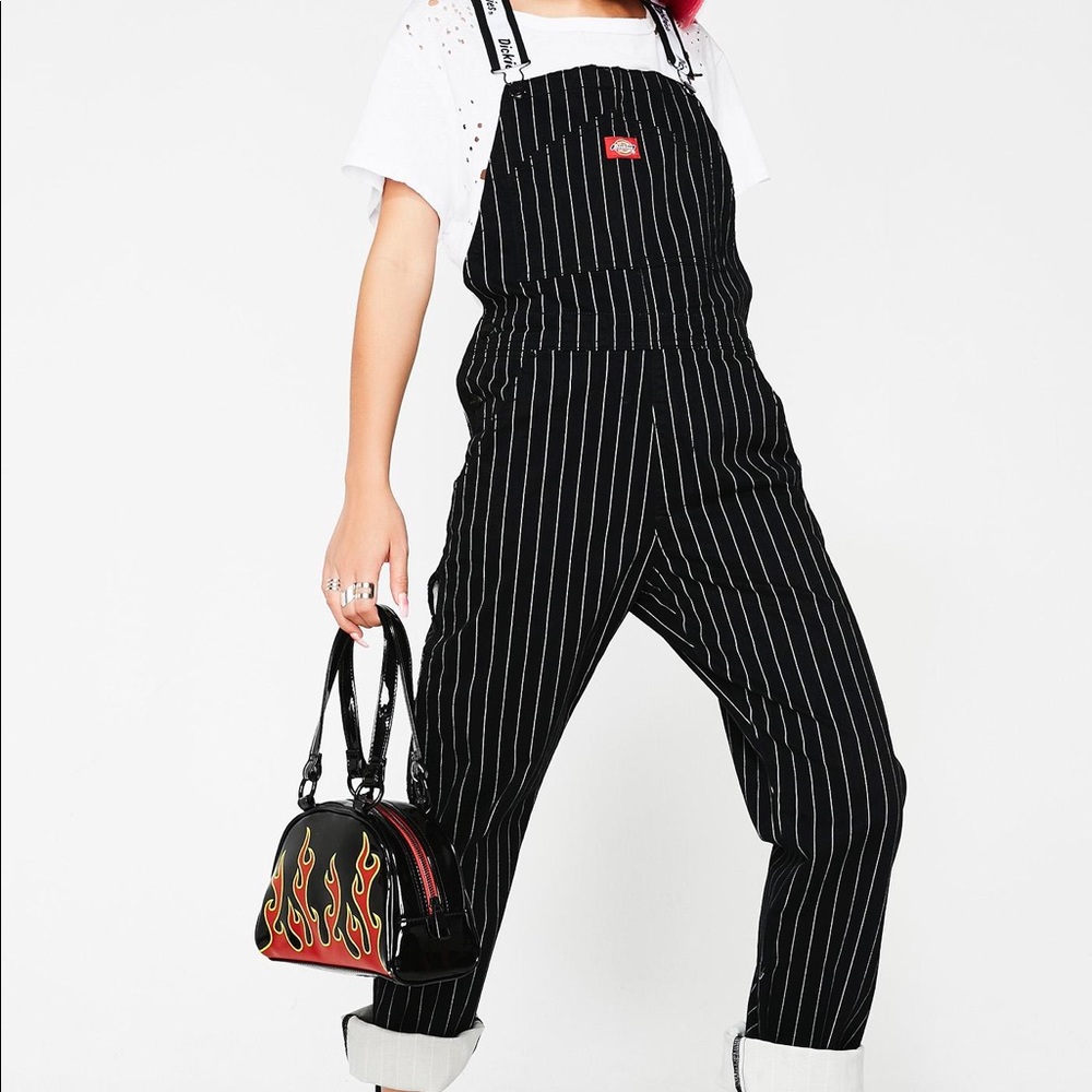 Dickies Pinstripe Black Overalls